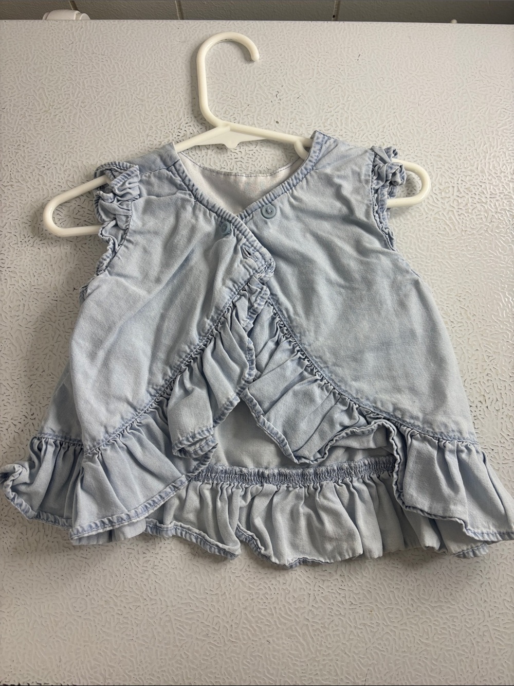 515 - Light Blue Ruffle Baby Top - Picture 2 of 3
